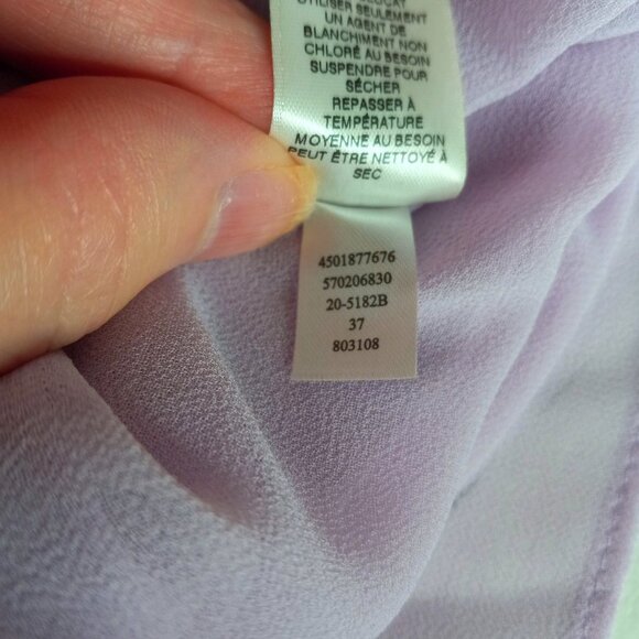 WHBM Size 4 Blouse One Shoulder Layered Chiffon Embellished Asymmetrical Tiered - Picture 9 of 10